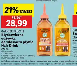 Lidl Garnier Fructis Błyskawiczna odżywka do włosów w płynie Hair Drink oferta