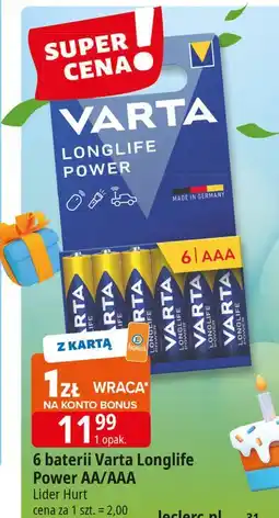E.Leclerc Baterie lr6 Varta Longlife oferta