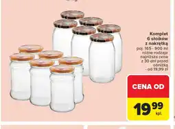 Carrefour Komplet 6 słoików z nakrętką oferta