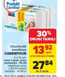 Carrefour Chusteczki nawilżane Carrefour Baby oferta