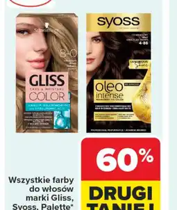 Carrefour Farby do włosów Gliss, Syoss, Palette oferta