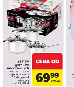 Carrefour Zestaw garnków nierdzewnych oferta