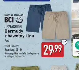 ALDI Bermudy z bawełny i lnu oferta
