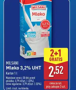 ALDI Mleko Milsani 3,2% UHT oferta