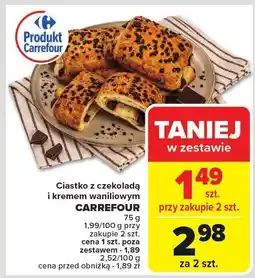Carrefour Ciastko z czekoladą i kremem waniliowym CARREFOUR 75g oferta