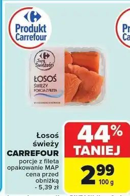 Carrefour Łosoś świeży porcja z fileta 100g Carrefour oferta