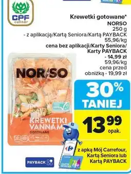Carrefour Krewetki gotowane NORSO 250g oferta