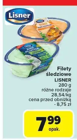 Carrefour Filety śledziowe LISNER 280g oferta