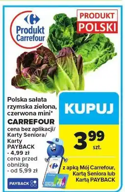 Carrefour Sałata rzymska zielona, czerwona mini Carrefour oferta