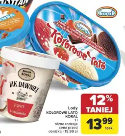 Carrefour Lody KOLOROWE LATO KORAL różne rodzaje oferta