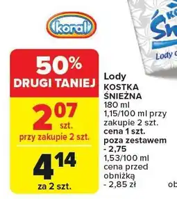 Carrefour Lody KOSTKA ŚNIEŻNA 180 ml Koral oferta
