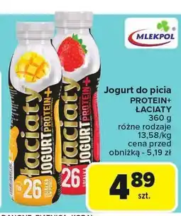 Carrefour Jogurt do picia PROTEIN+ Łaciaty mango 360g Mlekpol oferta