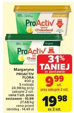 Carrefour Margaryna ProActiv Flora 400g 3 rodzaje oferta