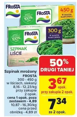 Carrefour Szpinak mrożony Frosta 300g oferta