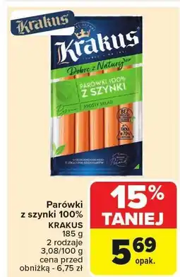 Carrefour Parówki z szynki 100% KRAKUS 185g oferta