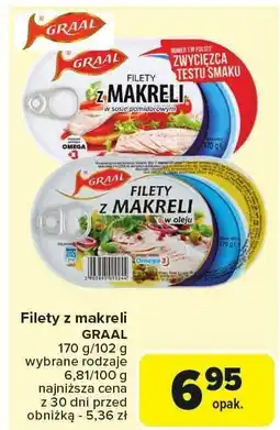 Carrefour Filety z makreli w sosie pomidorowym 170g Graal oferta