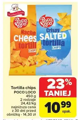 Carrefour Chipsy tortilla nacho cheese Poco Loco 450g oferta