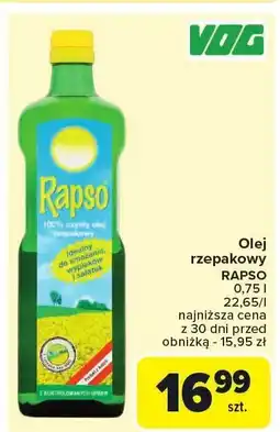 Carrefour Olej rzepakowy RAPSO 0,75l oferta