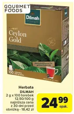 Carrefour Herbata Dilmah Ceylon Gold 100 torebek 200g oferta