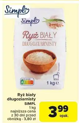 Carrefour Ryż biały długoziarnisty SIMPL 1kg oferta