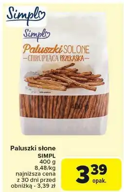 Carrefour Przekąska paluszki słone SIMPL 400g oferta