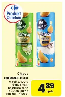 Carrefour Chipsy Sensation kremowy śmietankowy i cebuli 100g oferta