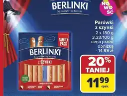 Carrefour Parówki z szynki Berlinki 2x180g oferta