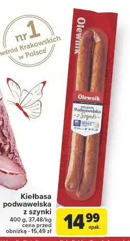 Carrefour Kiełbasa podwawelska z szynki 400g Olewnik oferta