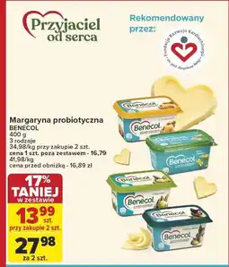 Carrefour Margaryna probiotyczna Benecol 400g 3 rodzaje oferta