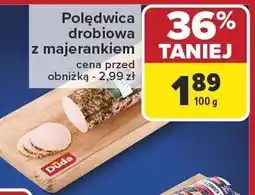 Carrefour Wędlina polędwica drobiowa z majerankiem 100g Duda oferta