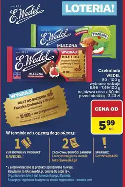 Carrefour Czekolada WEDEL 80-100g wybrane rodzaje oferta