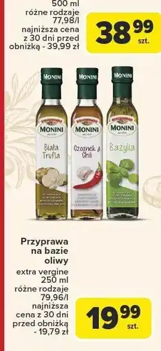 Carrefour Przyprawa na bazie oliwy Monini 250ml oferta