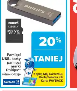 Carrefour Pamięci USB, karty pamięci marki Philips oferta