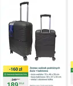 ERLI Zestaw walizek podróżnych duża + kabinowa oferta
