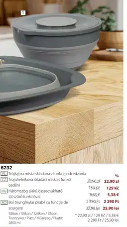 BetterStyle Trójkątna miska składana z funkcją odcedzania oferta