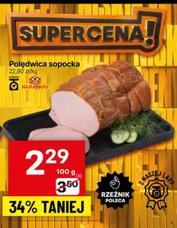 Delikatesy Centrum Wędlina Poledwica sopocka 100g Kabanos oferta