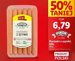 Lidl Parowki z szynki XXL oferta