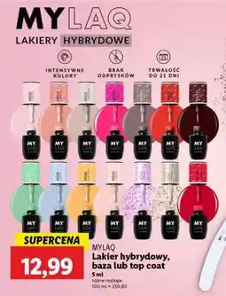 Lidl MYLAQ Lakier hybrydowy, baza lub top coat oferta