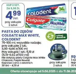 Stokrotka Pasta do zębów Colgate Max White, Colodent oferta