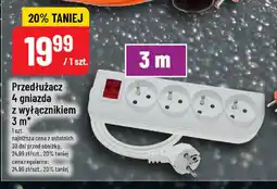 Przedłużacz 4 gniazda z wyłącznikiem