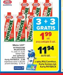 Carrefour Mleko UHT Wypasione Mlekovita oferta