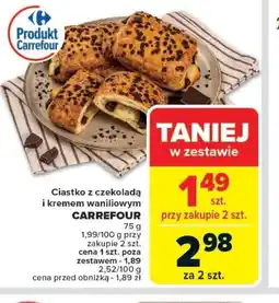 Carrefour Ciastko z czekoladą i kremem waniliowym Carrefour oferta