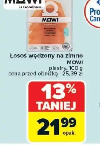 Carrefour Losoś wędzony na zimno MOWI oferta