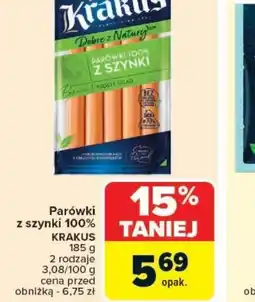 Carrefour Parówki z szynki 100% Krakus oferta