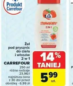 Carrefour Zel pod prysznic do ciała i włosów 2 w 1 Carrefour oferta