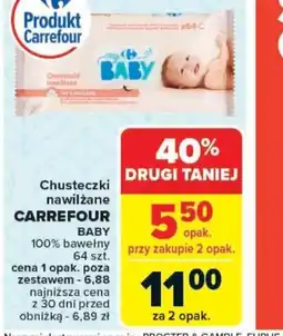 Carrefour Chusteczki nawilżane Carrefour Baby oferta