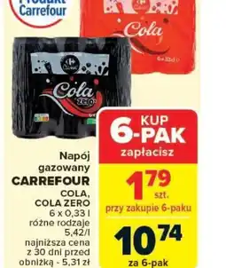 Carrefour Napój gazowany Carrefour Cola, Cola Zero oferta