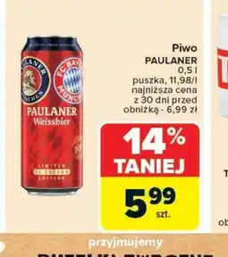 Carrefour Piwo Paulaner oferta