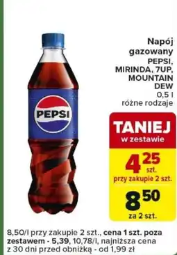Carrefour Express Napój gazowany PEPSI, MIRINDA, 7UP, MOUNTAIN DEW oferta