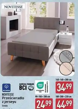 ALDI Prześcieradło z jerseyu 180-200 x 220 cm Novitesse oferta